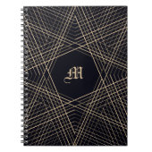 Donkere monogram geometrische ster gotische stijlv notitieboek (Voorkant)