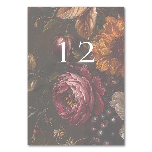 Donkere Moody Barokke Bloemen Bloemen Fall Wedding Kaart (Voorkant)