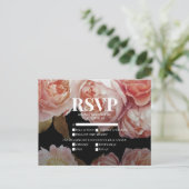 Donkere Moody Blush Pink Meal Choices Weddenschap  Uitnodiging Briefkaart (Staand voorkant)