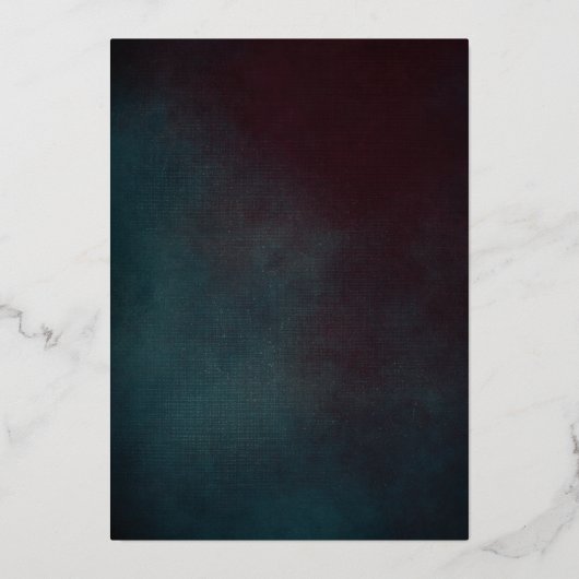 Donkere Moody Bold Floral Marsala bewaar de datum Folie Uitnodiging (Achterkant)