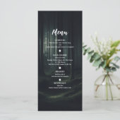 Donkere Moody Bos Bomen bij Twilight Bruiloft Menu (Staand voorkant)