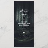 Donkere Moody Bos Bomen bij Twilight Bruiloft Menu (Voorkant)