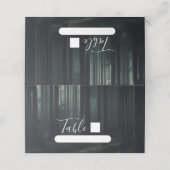 Donkere Moody Bos Bomen bij Twilight Bruiloft Plaatskaartje (Buitenkant ongevouwen)