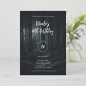 Donkere Moody Bos Bomen bij Twilight Verjaardagsfe Kaart (Staand voorkant)