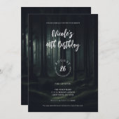 Donkere Moody Bos Bomen bij Twilight Verjaardagsfe Kaart (Voorkant / Achterkant)