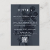 Donkere Moody Botanische Overlay Blauwe Bruiloft Informatiekaartje (Voorkant)
