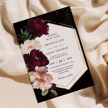 Donkere Moody Burgundy Blush Pioenrozen Bloemige T