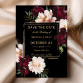 Donkere Moody Burgundy Blush Zwarte Bloemige Bruil Save The Date