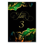 Donkere Moody Emerald Bronze Abstract tabelnummer Kaart (Achterkant)