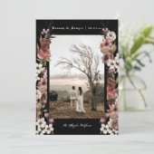 Donkere Moody Floral Autumn Foto slaat de datum op Kaart (Staand voorkant)