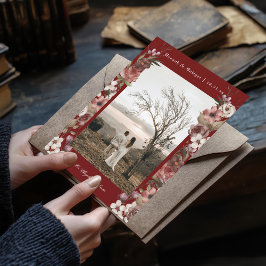 Donkere Moody Floral Autumn Foto slaat de datum op Kaart