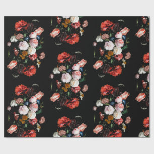 Donkere Moody Floral Bouquet Gift Wrapping Paper 3 Cadeaupapier