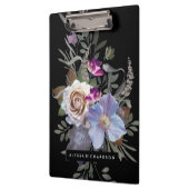 Donkere Moody Floral op zwart Klembord (Links)