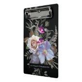 Donkere Moody Floral op zwart Mini Klembord (Angled2)