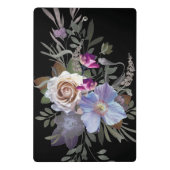 Donkere Moody Floral op zwart Mini Klembord (Achterkant)