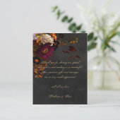 Donkere Moody Floral Wedding Dank je Briefkaart ka (Staand voorkant)