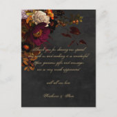 Donkere Moody Floral Wedding Dank je Briefkaart ka (Voorkant)
