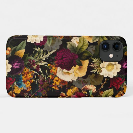 Donkere Moody Florals Antiek winterbloemen Case-Mate iPhone Case (Achterkant (horizontaal))