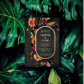 Donkere Moody Krachtige Wilde Bloem Bruiloft Folie Folie Uitnodiging