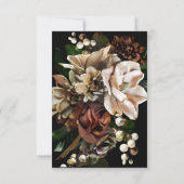 Donkere Moody Magnolia Wedding QR-code Gelieve te RSVP Kaartje (Achterkant)