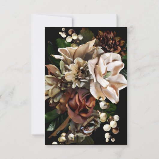 Donkere Moody Magnolia Wedding QR-code Gelieve te  RSVP Kaartje (Achterkant)