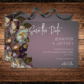 Donkere Moody Mauve Bloemen Moderne Bruiloft Save The Date