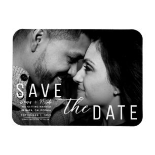 Donkere Moody Overlay Foto Save the Date Trouwen Magneet