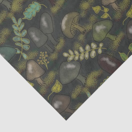 Donkere Moody Paddenstoelen Mooi Tissuepapier (Detail)