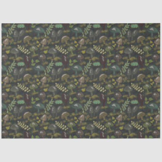 Donkere Moody Paddenstoelen Mooi Tissuepapier (Voorkant)