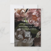 Donkere Moody Pink Wedding QR-code Gelieve RSVP te (Voorkant)