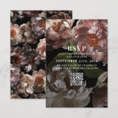 Donkere Moody Pink Wedding QR-code Gelieve RSVP te Kaartje (Voorkant / Achterkant)