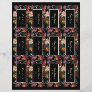 Donkere Moody Romantic Floral DIY Place Cards