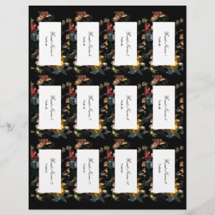 Donkere Moody Romantic Floral DIY Place Cards