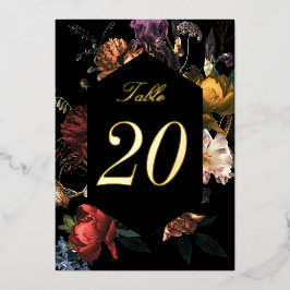 Donkere Moody Romantic Floral Roos Folie Uitnodiging