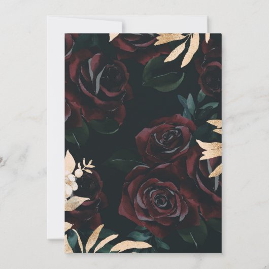 Donkere Moody Wedding Invitation Black Wedding Inv Kaart (Achterkant)