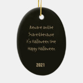 Donkere Moon Graveyard en Raven Halloween Keramisch Ornament (Achterkant)