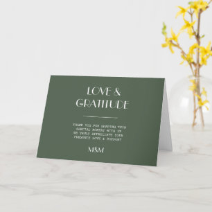 Donkere Mosgroene Minimalistische Scandi Trouw Dan Kaart