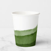 Donkere Moss Green Waterverf Wedding I Papieren Bekers (Achterkant)