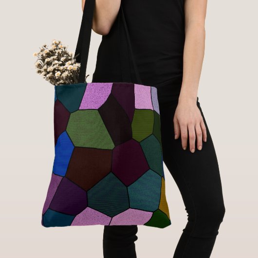 Donkere mozaïek tote bag (Dichtbij)