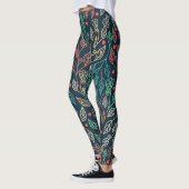 Donkere multicolor bladeren leggings (Links)