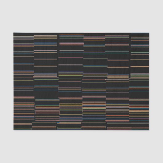 Donkere, multicolore Unieke stripes Tissuepapier (Voorkant)