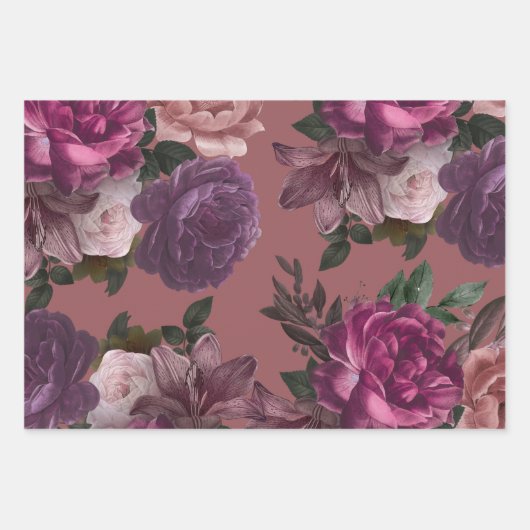 Donkere, mysterieuze waterverf bloem zwarte Bruids Inpakpapier Vel (Voorkant 3)