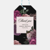 Donkere, mysterieuze waterverf bloemen zwarte Brui Cadeaulabel (Voorkant)