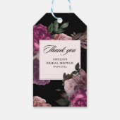 Donkere, mysterieuze waterverf bloemen zwarte Brui Cadeaulabel (Achterkant)