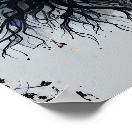 Donkere mystieke levensboom kunst poster (Hoek)