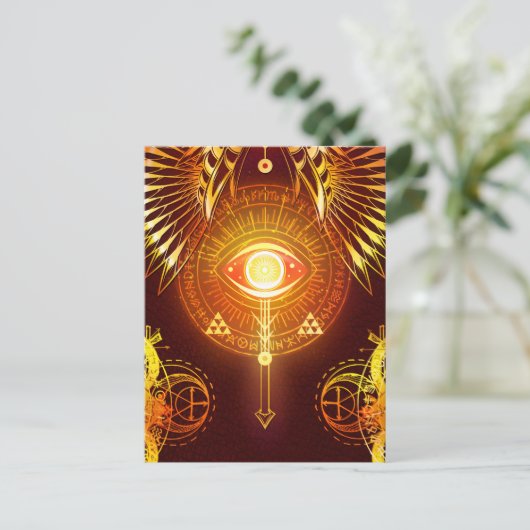 Donkere mystieke ogen van het oogmerk van het oogm briefkaart (Staand voorkant)