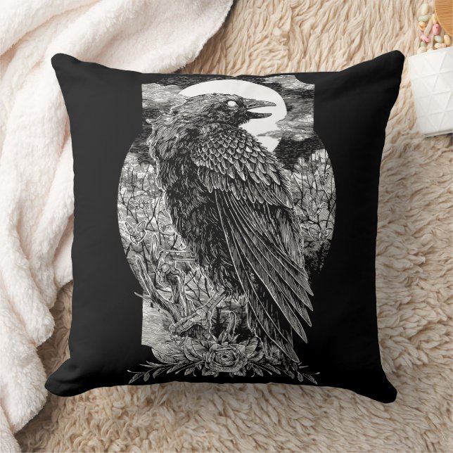 Donkere mystieke raaf kussen (Deken)