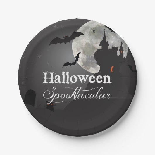 Donkere nacht Halloween Spooktacular Party Papieren Bordje (Voorkant)
