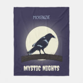Donkere nacht Moonlight Malevolent Crow Fleece Deken (Voorkant)
