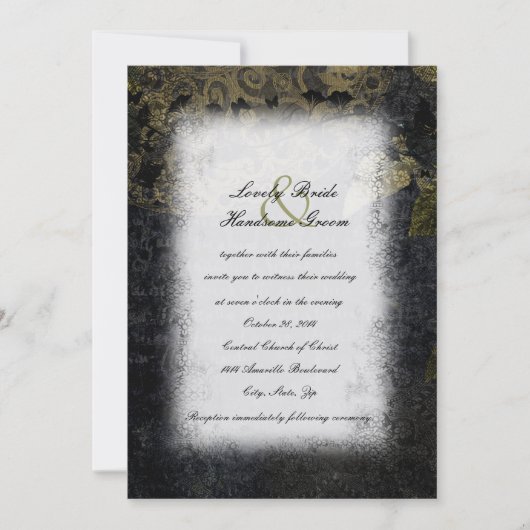 Donkere nacht Mystery Gothic Wedding Invitation Kaart (Voorkant)